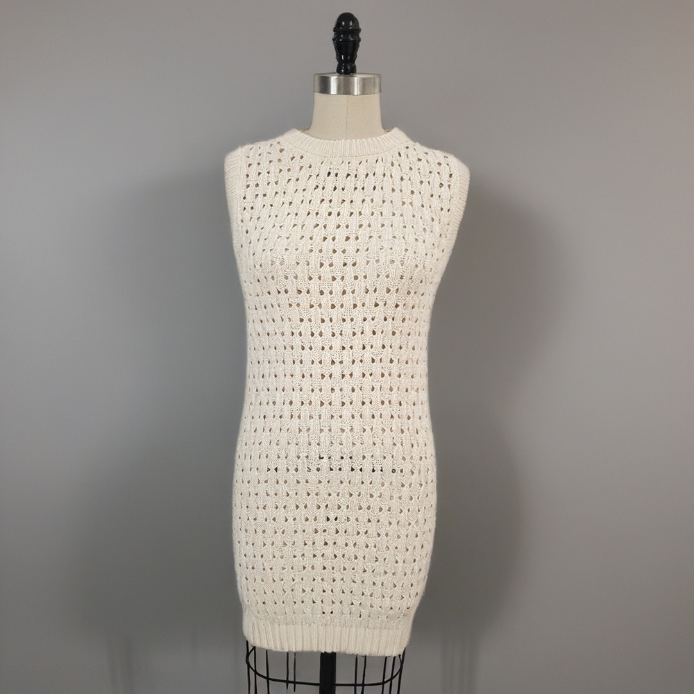 ZARA Cream Sleeveless Knit Dress